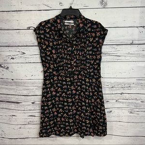 Urban Outfitters Black Mini Dress with Orange, Purple and Pink Floral Print